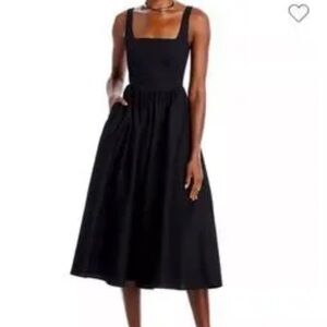 WAYF Desi Bustier midi black dress women L formal prom evening cocktails witchy